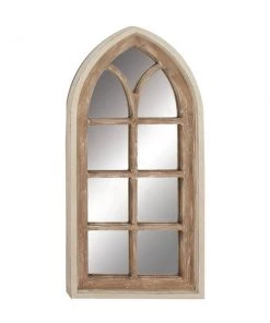 Grayson Lane 35.30-in L X 25.70-in W Vintage Arch Brown Framed Wall Mirror