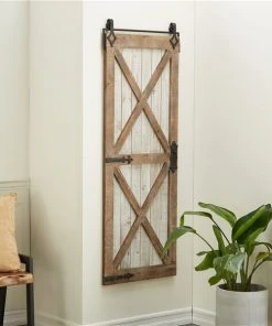 Grayson Lane 67-in H x 25-in W Brown Metal and Wood Farmhouse/Rustic Abstract Wall Accent -GRAYSON LANE shop 330901733 AlternateImage3 l
