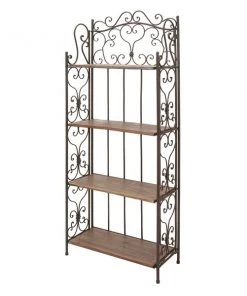 Grayson Lane 12-in D x 27-in W x 68-in H 4-Tier Decorative Metal Shelves