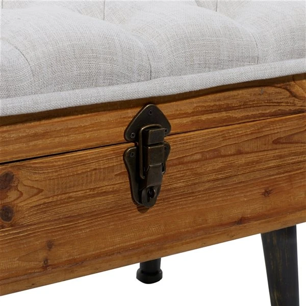 Grayson Lane Industrial Natural Brown/White/Black Storage Bench - Set of 3 4 Grayson Lane Industrial Natural Brown/White/Black Storage Bench - Set of 3 - Image 4