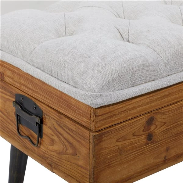 Grayson Lane Industrial Natural Brown/White/Black Storage Bench - Set of 3 5 Grayson Lane Industrial Natural Brown/White/Black Storage Bench - Set of 3 - Image 5