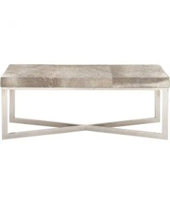 Grayson Lane Industrial Beige Grey/White Accent Bench
