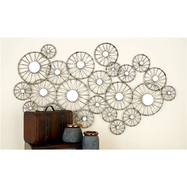 Grayson Lane 34-in H x 60-in W Silver Metal Industrial Ornamental Wall Accent 2 Grayson Lane 34-in H x 60-in W Silver Metal Industrial Ornamental Wall Accent - Image 2