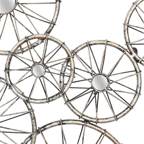 Grayson Lane 34-in H x 60-in W Silver Metal Industrial Ornamental Wall Accent 4 Grayson Lane 34-in H x 60-in W Silver Metal Industrial Ornamental Wall Accent - Image 4