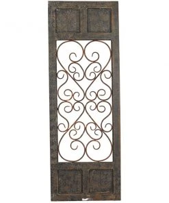 Grayson Lane 57-in H x 20-in W Brown Wood and Metal Traditional Ornamental Wall Accent