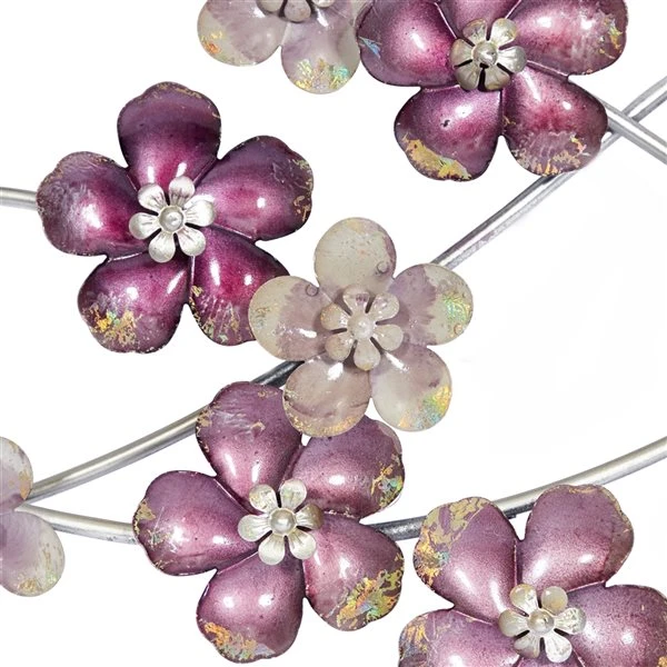 Grayson Lane 13-in H x 50-in W Purple Metal Glam Floral and Botanical Wall Accent 3 Grayson Lane 13-in H x 50-in W Purple Metal Glam Floral and Botanical Wall Accent - Image 3