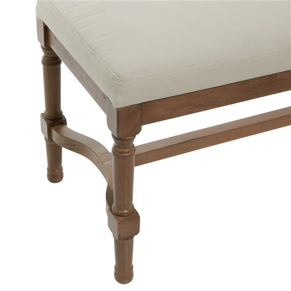 Grayson Lane Industrial White/Natural Brown Accent Bench 3 Grayson Lane Industrial White/Natural Brown Accent Bench - Image 3