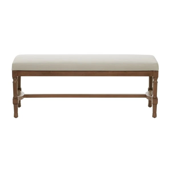 Grayson Lane Industrial White/Natural Brown Accent Bench 5 Grayson Lane Industrial White/Natural Brown Accent Bench - Image 5