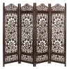 Grayson Lane 4-Panel Brown Mango Wood Folding Traditional Style Room Divider