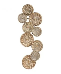 Grayson Lane 50-in H x 19.25-in W Gold Metal Eclectic Abstract Wall Accent