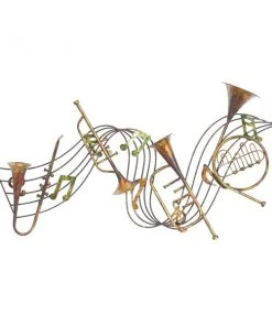 Grayson Lane 22-in H x 39-in W Brown Metal Transitional Entertainment Wall Accent