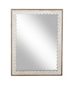 Grayson Lane 48-in L X 36.13-in W Farmhouse Rectangle White Framed Wall Mirror