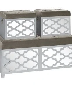 Grayson Lane Modern Grey Storage Bench - Set of 3