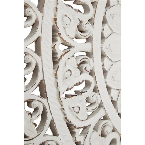 Grayson Lane 47-in H x 47-in W White Metal Vintage Floral and Botanical Wall Accent 4 Grayson Lane 47-in H x 47-in W White Metal Vintage Floral and Botanical Wall Accent - Image 4