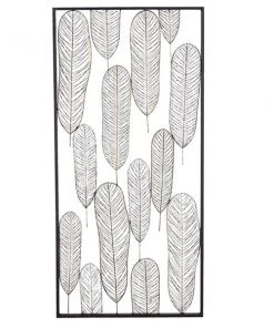 Grayson Lane 22-in H x 46-in W Black Metal Modern Floral and Botanical Wall Accent