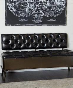 Grayson Lane Industrial Black Iron and Brown Storage Bench -GRAYSON LANE shop 330901810 AlternateImage2 l