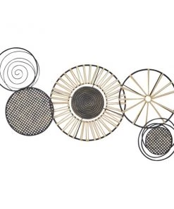 Grayson Lane 21-in H x 47-in W Black Metal Farmhouse/Rustic Abstract Wall Accent