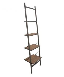 Grayson Lane 14-in D x 20-in W x 77-in H 4-Tier Leaning Wood Shelves