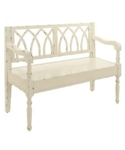 Grayson Lane Farmhouse Distressed White Wood Accent Bench -GRAYSON LANE shop 330901818 AlternateImage5 l