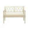 Grayson Lane Farmhouse Distressed White Wood Accent Bench
