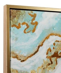 Grayson Lane Gold Wood Framed 36-in H x 47-in W Abstract Canvas Painting -GRAYSON LANE shop 330901822 AlternateImage4 l