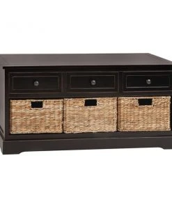 Grayson Lane Farmhouse Brown Storage Bench