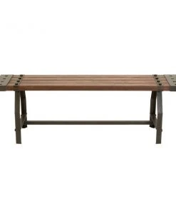 Grayson Lane Industrial Brown/Obsidian Black Accent Bench