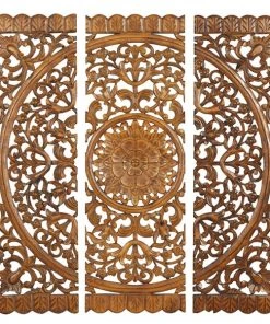 Grayson Lane 48-in H x 16-in W Brown Wood Traditional Ornamental Wall Accent - 3-Pack