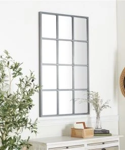 Grayson Lane 44.63-in L X 26.5-in W Industrial Rectangle Grey Framed Wall Mirror -GRAYSON LANE shop 330901827 AlternateImage2 l