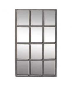 Grayson Lane 44.63-in L X 26.5-in W Industrial Rectangle Grey Framed Wall Mirror