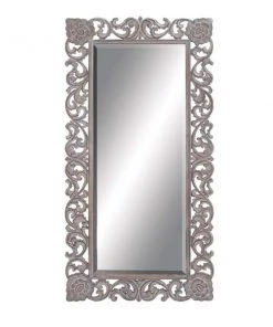 Grayson Lane 72-in L X 36-in W Traditional Rectangle Grey Framed Wall Mirror