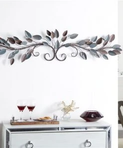 Grayson Lane 12-in H x 51-in W Blue Metal Traditional Floral and Botanical Wall Accent -GRAYSON LANE shop 330901834 AlternateImage3 l