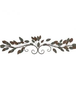 Grayson Lane 12-in H x 51-in W Blue Metal Traditional Floral and Botanical Wall Accent
