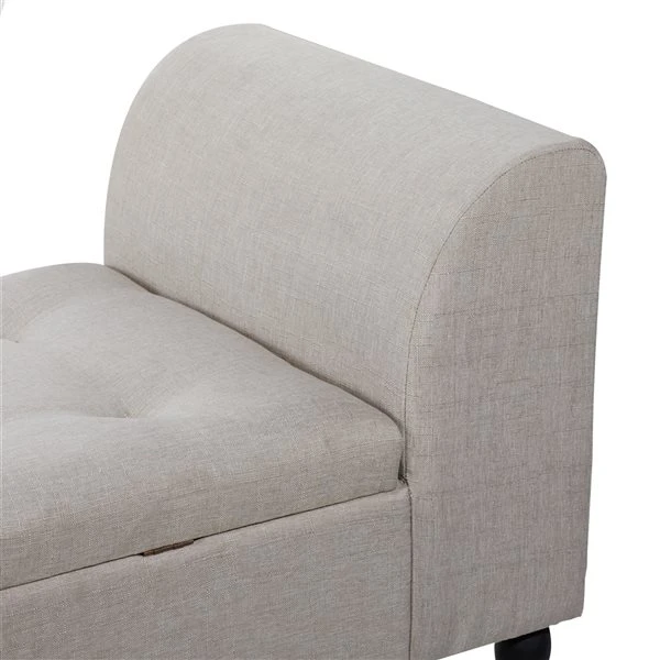 Grayson Lane Industrial Ivory White Storage Bench 4 Grayson Lane Industrial Ivory White Storage Bench - Image 4