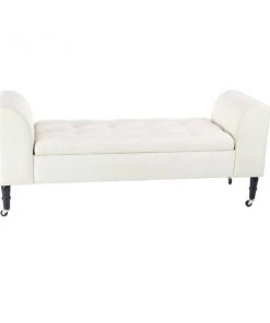 Grayson Lane Industrial Ivory White Storage Bench