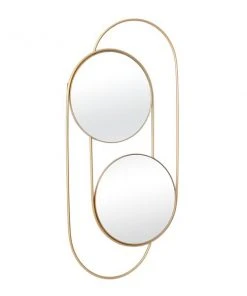 Grayson Lane 43-in L X 20-in W Contemporary Round Gold Framed Wall Mirror -GRAYSON LANE shop 330901837 AlternateImage5 l