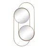 Grayson Lane 43-in L X 20-in W Contemporary Round Gold Framed Wall Mirror