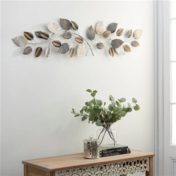 Grayson Lane 15-in H x 50-in W Brown Metal Traditional Floral and Botanical Wall Accent 2 Grayson Lane 15-in H x 50-in W Brown Metal Traditional Floral and Botanical Wall Accent - Image 2