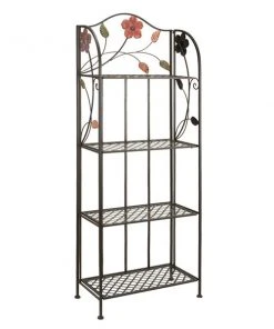 Grayson Lane 12-in D x 25-in W x 68-in H 4-Tier Decorative Metal Shelves
