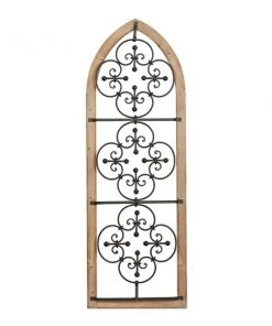 Grayson Lane 52-in H x 17.88-in W Brown Metal and Wood Traditional Abstract Wall Accent