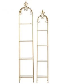 Grayson Lane 13.30-in D x 13.30-in W x 74-in H 4-Tier Decorative Metal Shelves