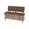 Grayson Lane Rustic Mocha Brown Storage Bench