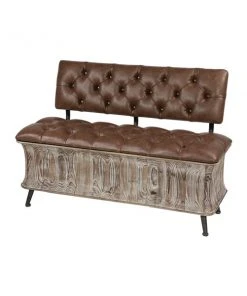 Grayson Lane Rustic Mocha Brown Storage Bench