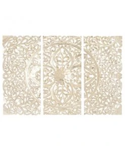 Grayson Lane 48-in H x 22-in W Cream Wood Traditional Floral and Botanical Wall Accent - 3-Pack