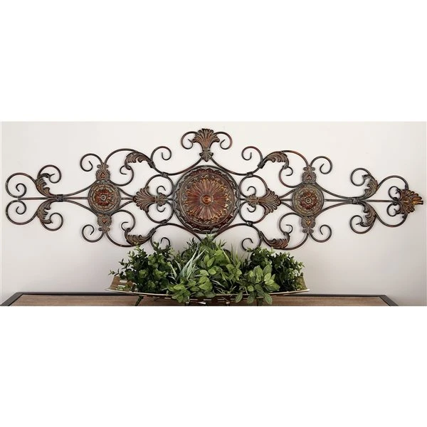 Grayson Lane 53-in H x 18-in W Brown Metal Ornamental Wall Accent 2 Grayson Lane 53-in H x 18-in W Brown Metal Ornamental Wall Accent - Image 2