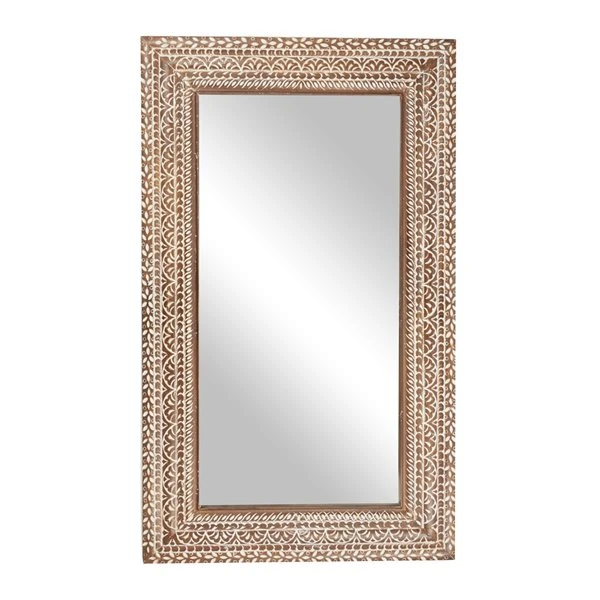 Grayson Lane 59.44-in L X 35.88-in W Rectangle Brown Framed Wall Mirror 4 Grayson Lane 59.44-in L X 35.88-in W Rectangle Brown Framed Wall Mirror - Image 4