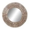 Grayson Lane 41.5-in L X 41.5-in W Rustic Round Silver Framed Wall Mirror