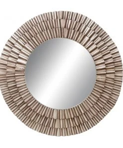 Grayson Lane 41.5-in L X 41.5-in W Rustic Round Silver Framed Wall Mirror