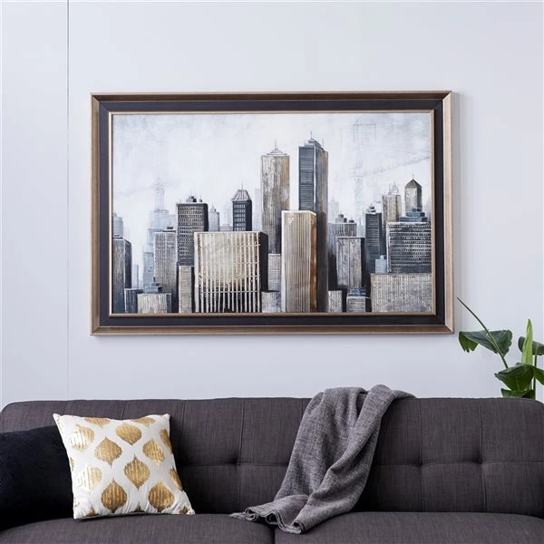Grayson Lane Brown Wood Framed 39.5-in H x 59.13-in W Cityscape Canvas Hand-Painted Painting 2 Grayson Lane Brown Wood Framed 39.5-in H x 59.13-in W Cityscape Canvas Hand-Painted Painting - Image 2