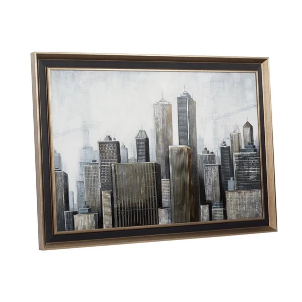 Grayson Lane Brown Wood Framed 39.5-in H x 59.13-in W Cityscape Canvas Hand-Painted Painting 5 Grayson Lane Brown Wood Framed 39.5-in H x 59.13-in W Cityscape Canvas Hand-Painted Painting - Image 5